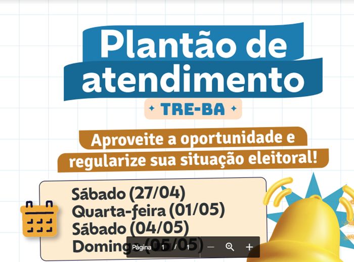  Justiça Eleitoral da Bahia faz plantão de atendimento neste sábado (27)